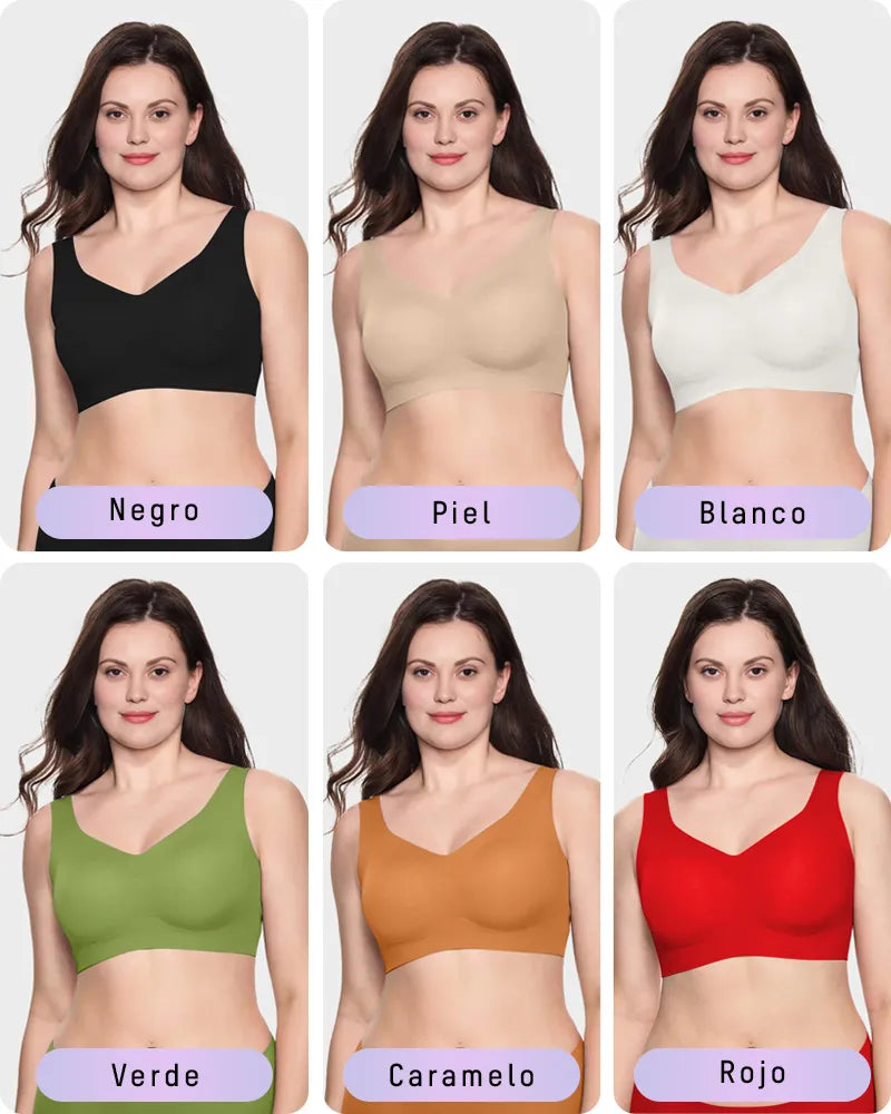 Brasier Talla Extra Sin Varilla – Push-Up, Cobertura Total y Tirantes Anchos