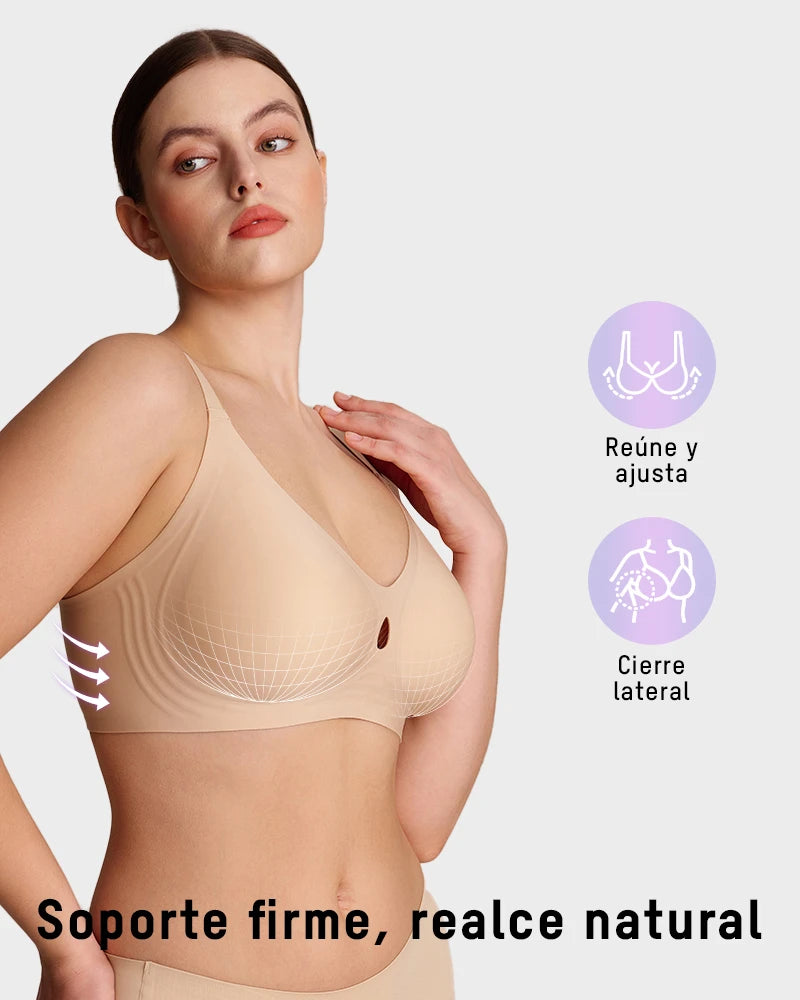 Sujetador Invisible con Levantamiento de Gel y Diseño Hueco de Gota de Agua Transpirable
