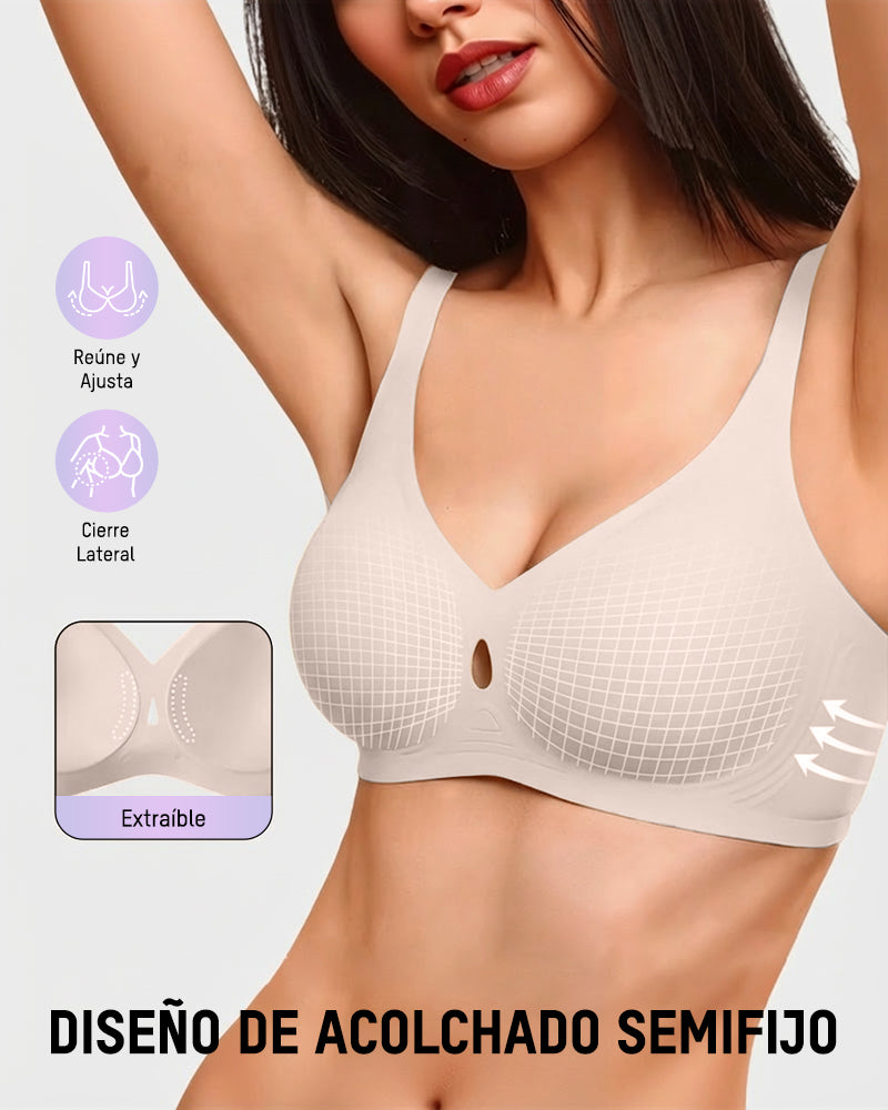 Sujetador Invisible con Levantamiento de Gel y Diseño Hueco de Gota de Agua Transpirable