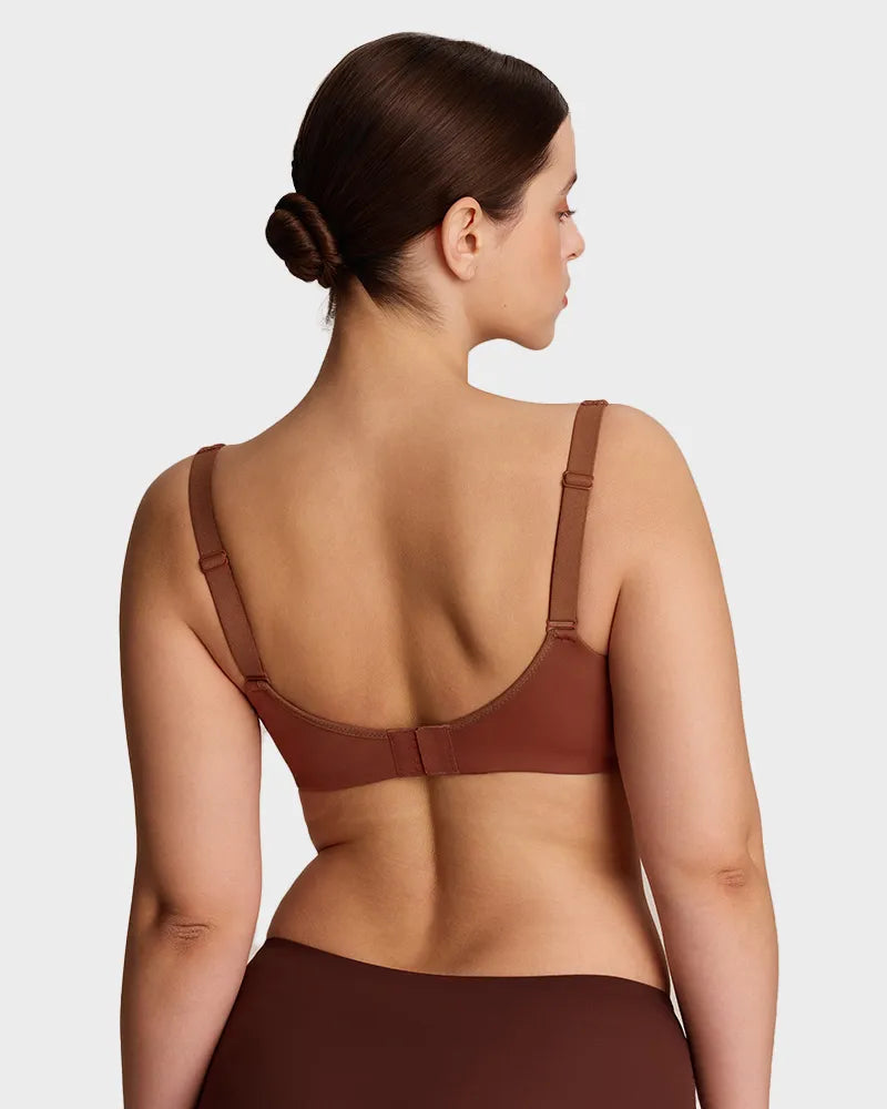 Sujetador Balconette Invisible con Aros, Sin Relleno Ideal para Escotes Bajos y Cuellos Cuadrados