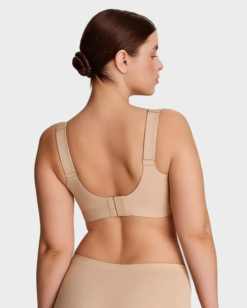 Brasier sin varilla con soporte firme, push up natural para busto grande