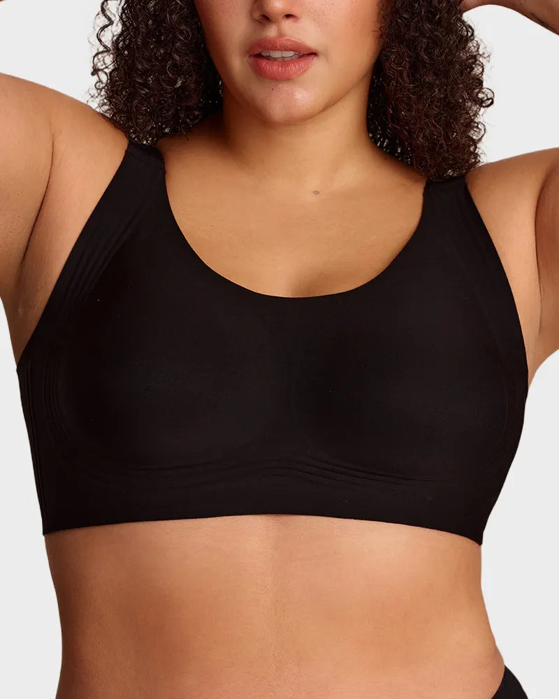 Brasier sin varilla con soporte firme, push up natural para busto grande