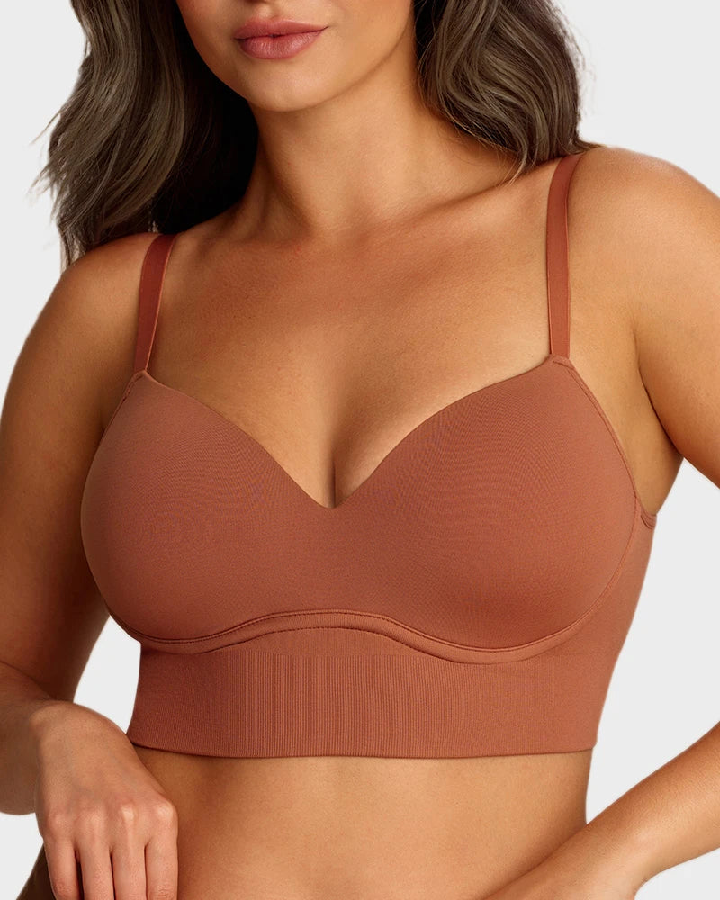 Bralette sin Varilla sin Costuras con Realce Natural y Escote en V