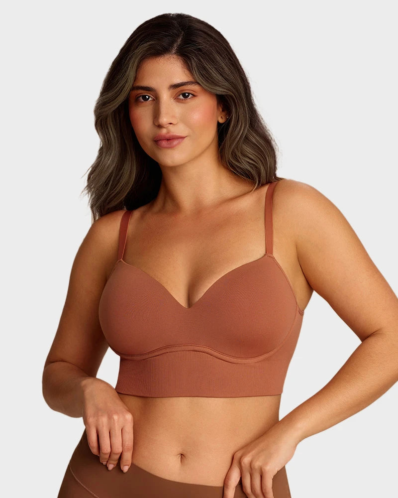 Bralette sin Varilla sin Costuras con Realce Natural y Escote en V
