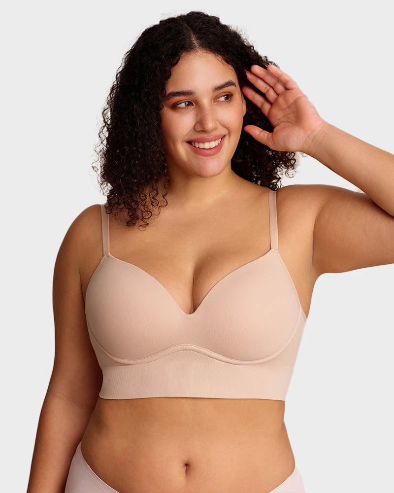 Bralette sin Varilla sin Costuras con Realce Natural y Escote en V
