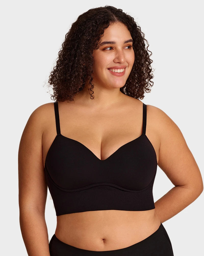 Bralette sin Varilla sin Costuras con Realce Natural y Escote en V