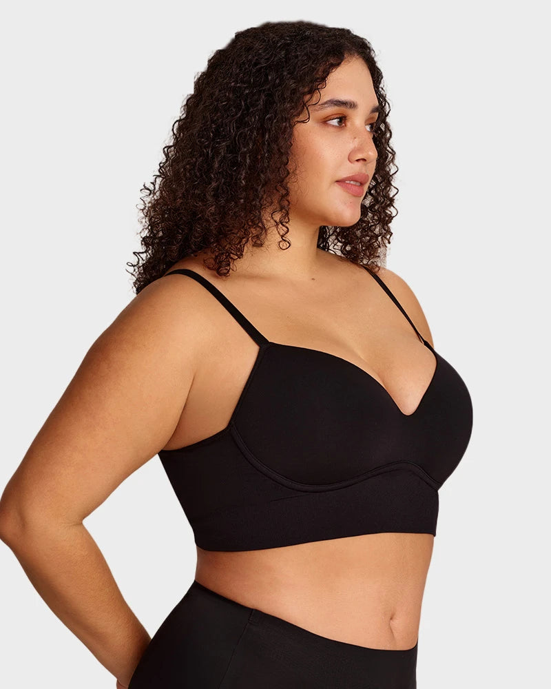 Bralette sin Varilla sin Costuras con Realce Natural y Escote en V