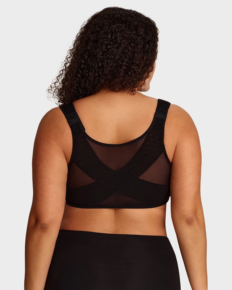 Brasier con Cierre Frontal, Aros Acolchados y Cobertura Total que Moldea y Suaviza la Espalda