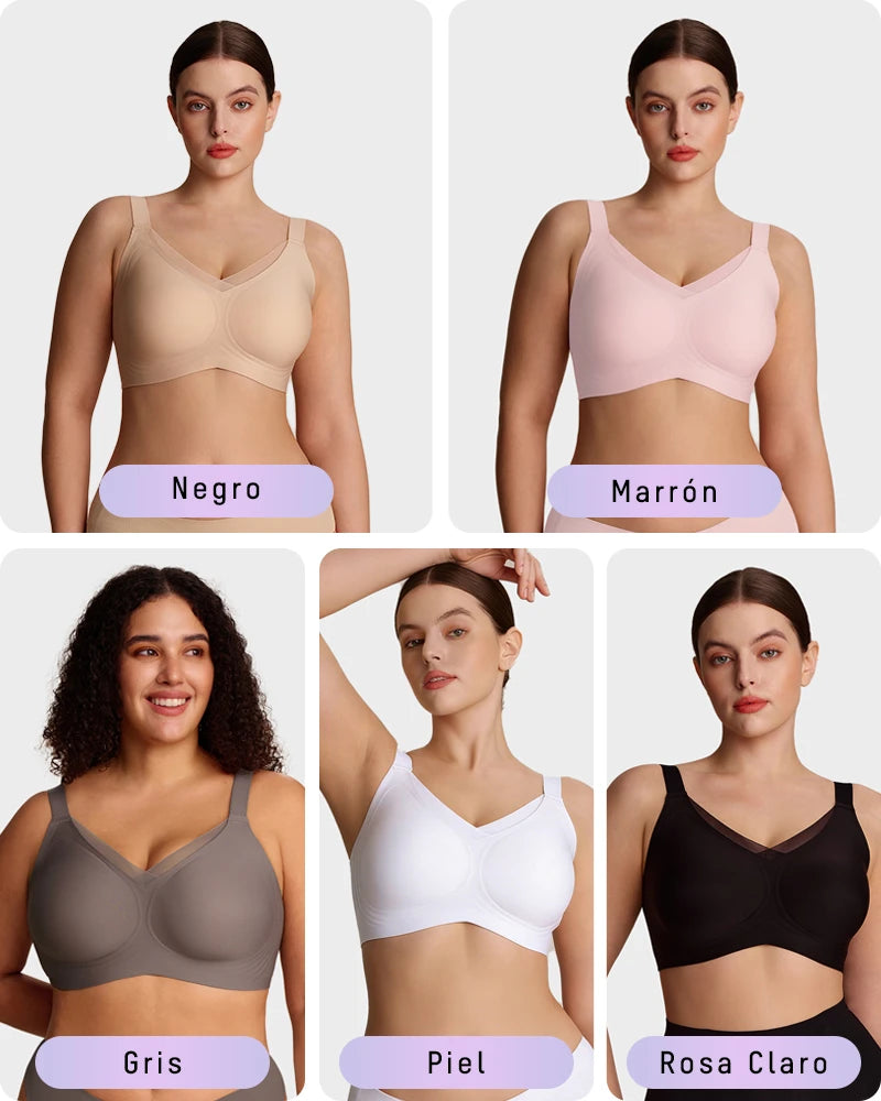 Sujeta Senos Sin Aros para Mujer con Malla - Sujetador Cómodo y Soporte