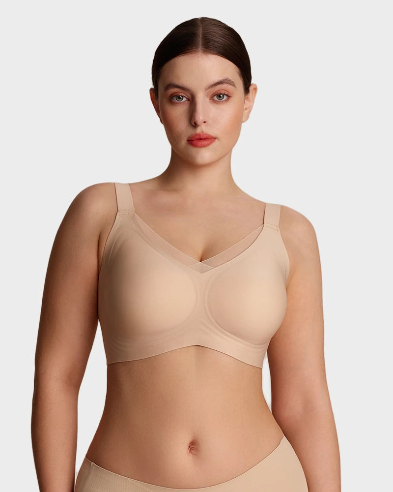 Sujeta Senos Sin Aros para Mujer con Malla - Sujetador Cómodo y Soporte