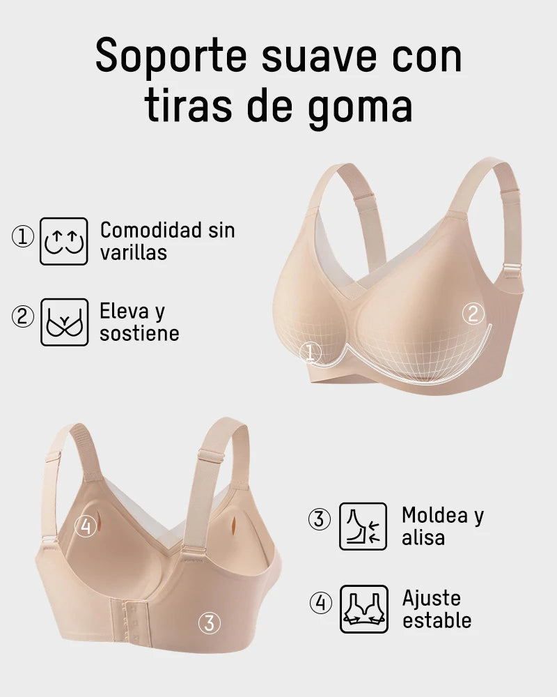 Sujeta Senos Sin Aros para Mujer con Malla - Sujetador Cómodo y Soporte