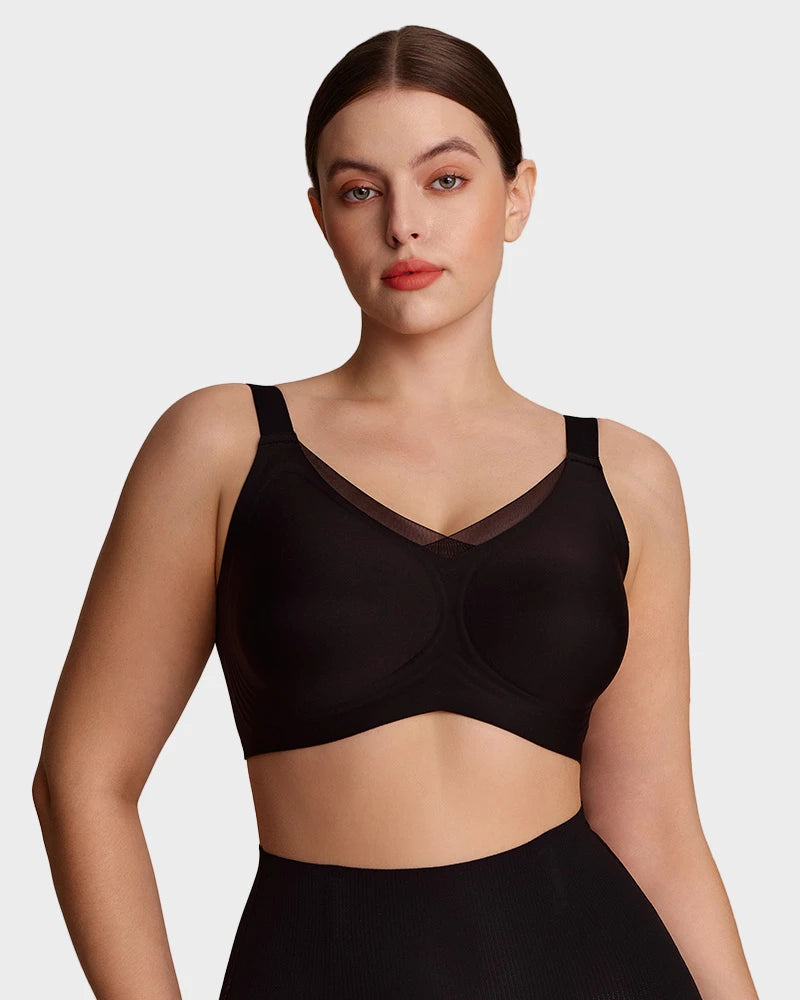 Sujeta Senos Sin Aros para Mujer con Malla - Sujetador Cómodo y Soporte