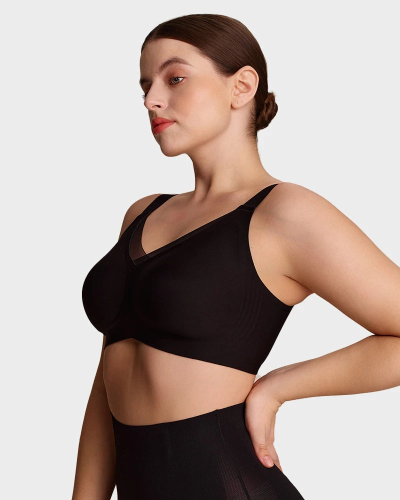 Sujeta Senos Sin Aros para Mujer con Malla - Sujetador Cómodo y Soporte