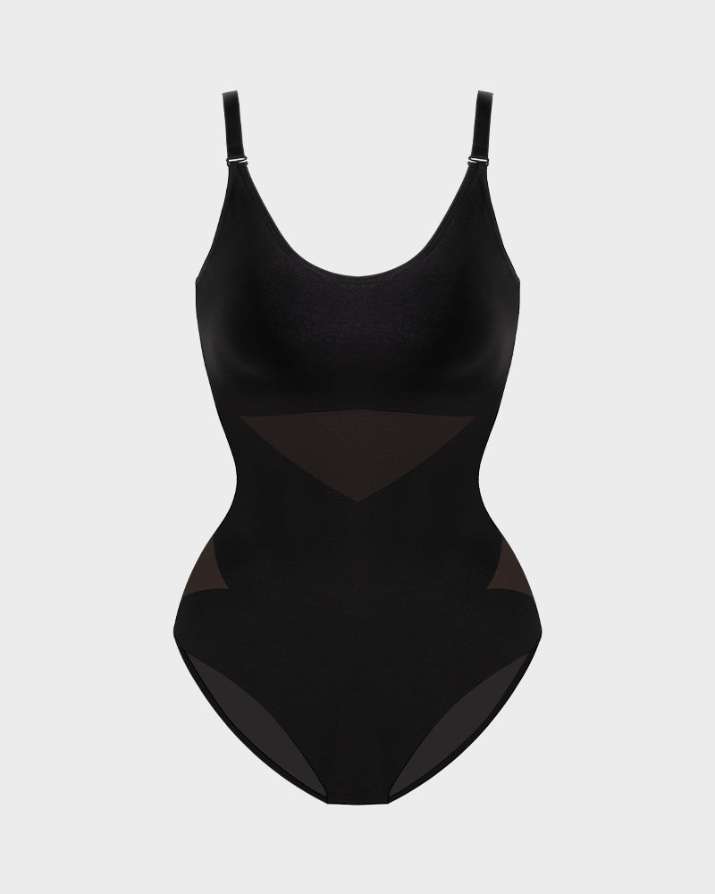 Body shaper con panel de malla cruzada