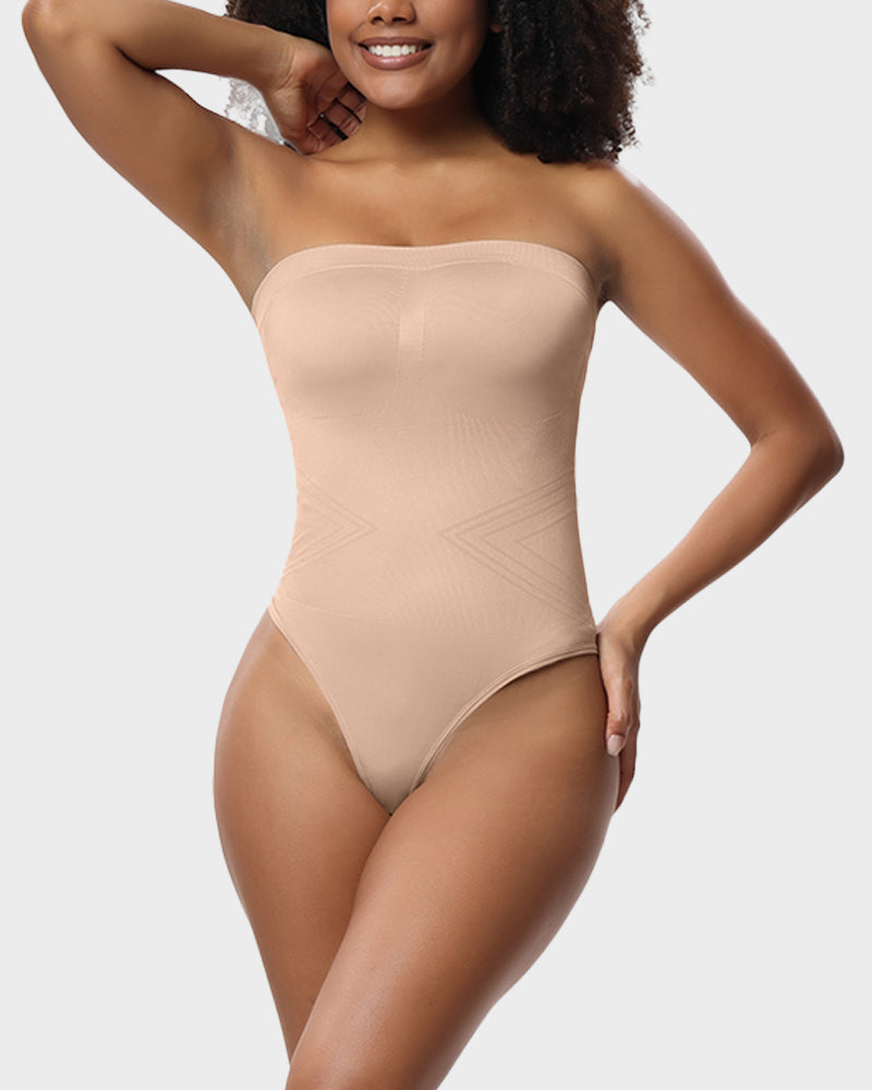 Body moldeador bandeau sin costuras con tirantes removibles