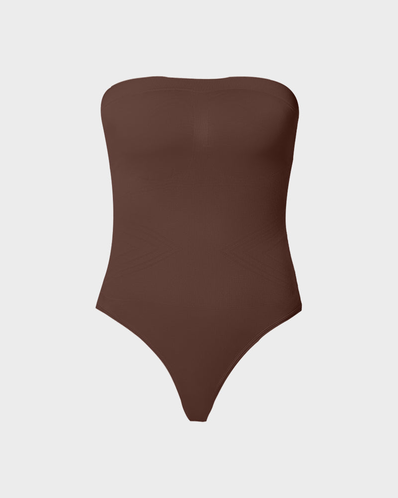 Body moldeador bandeau sin costuras con tirantes removibles