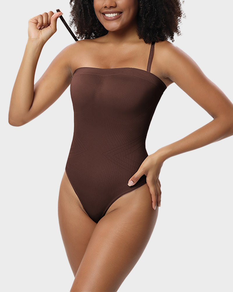 Body moldeador bandeau sin costuras con tirantes removibles