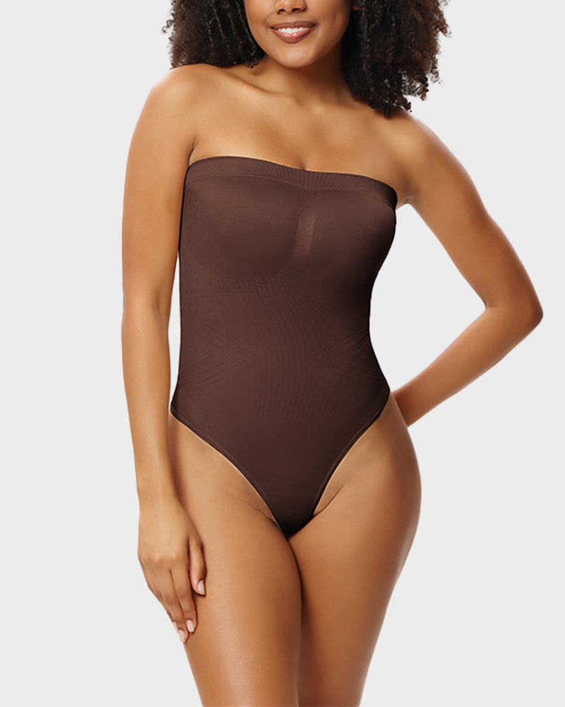 Body moldeador bandeau sin costuras con tirantes removibles