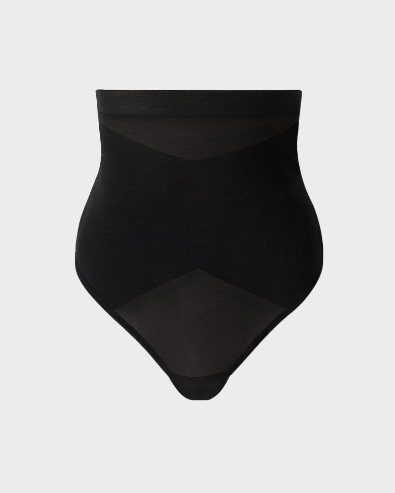 Tanga Moldeadora de Malla Cruzada de Cintura Alta