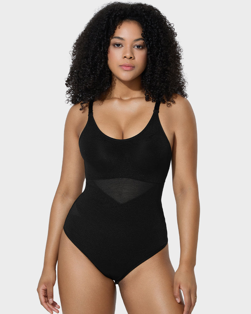 Body shaper con panel de malla cruzada