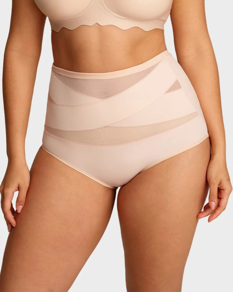 Paquete de 5 Panties de Cintura Alta para Talla Grande con Control de Abdomen