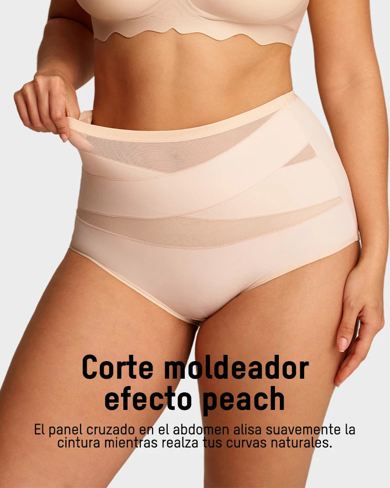 Paquete de 5 Panties de Cintura Alta para Talla Grande con Control de Abdomen