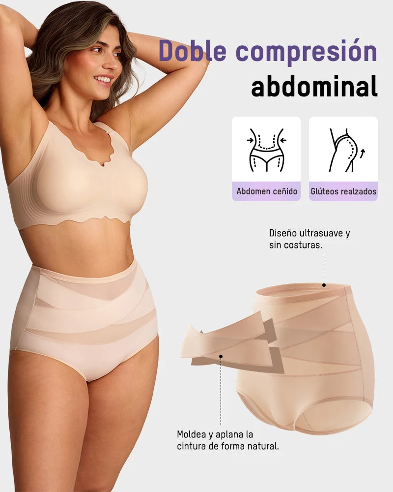 Paquete de 5 Panties de Cintura Alta para Talla Grande con Control de Abdomen