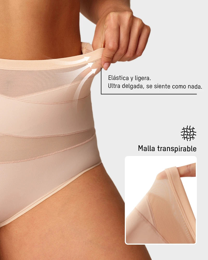 Paquete de 5 Panties de Cintura Alta para Talla Grande con Control de Abdomen