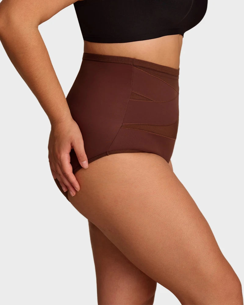 Paquete de 5 Panties de Cintura Alta para Talla Grande con Control de Abdomen