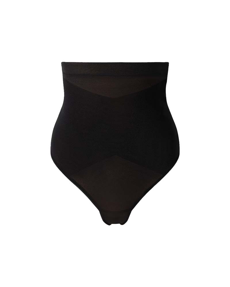 Tanga Moldeadora de Malla Cruzada de Cintura Alta
