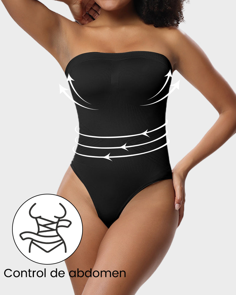 Body moldeador bandeau sin costuras con tirantes removibles
