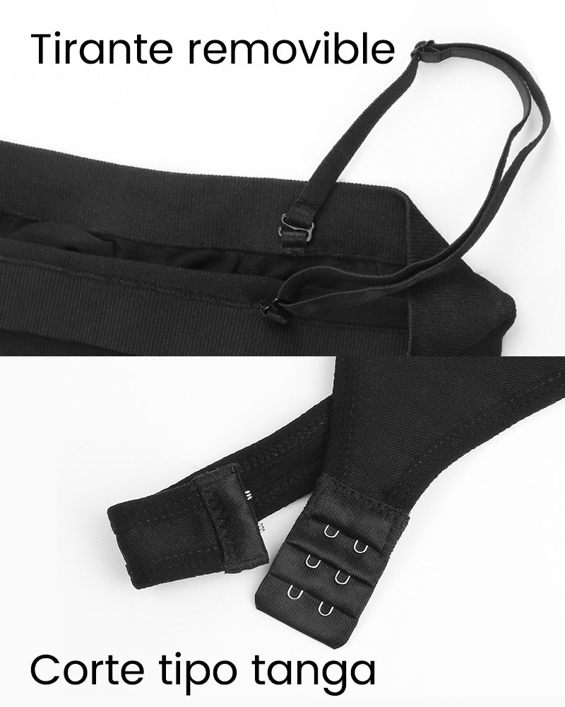 Body moldeador bandeau sin costuras con tirantes removibles