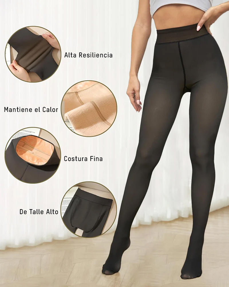Medias Térmicas Mujer Afelpadas Translúcidas, Cómodas y Elástico, Para Clima Frío