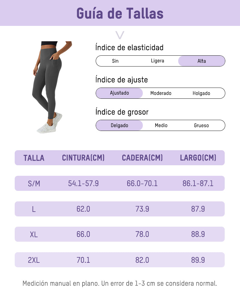 Leggings Deportivos con Control de Abdomen, Levantamiento de Glúteos y Bolsillos