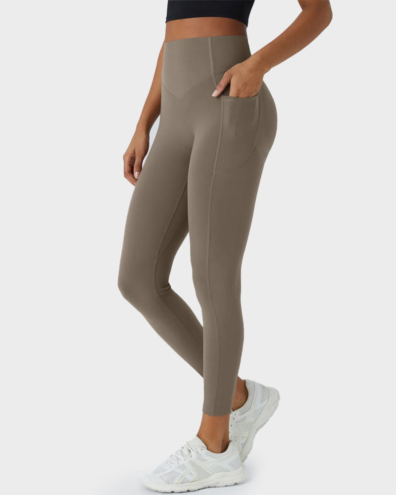 Leggings Deportivos con Control de Abdomen, Levantamiento de Glúteos y Bolsillos