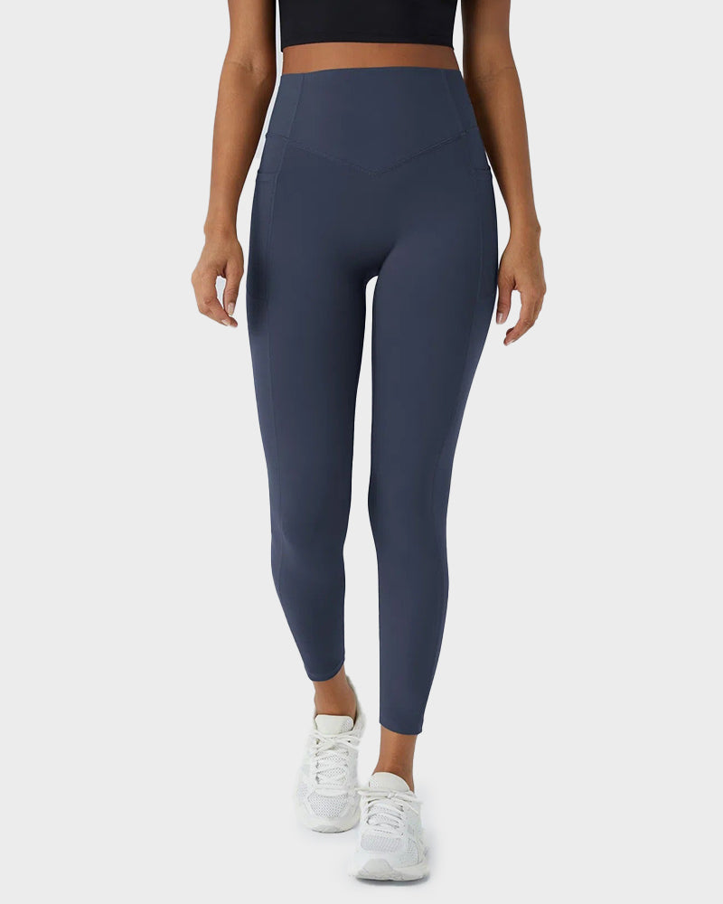 Leggings Deportivos con Control de Abdomen, Levantamiento de Glúteos y Bolsillos