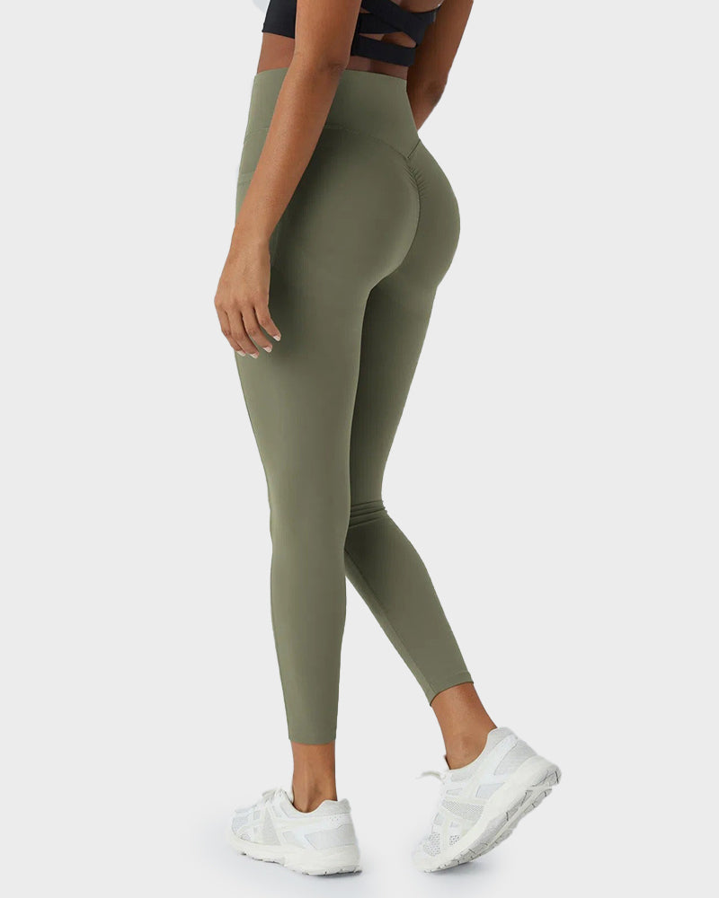 Leggings Deportivos con Control de Abdomen, Levantamiento de Glúteos y Bolsillos